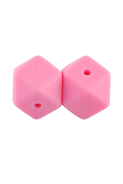 Choice 20 قطعة من خرز السيليكون السداسي الوردي مقاس 14 مم، خرز سيليكون فضفاض ...