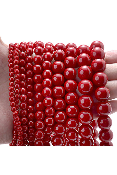 Choice1 4 مم تقريبًا 91 خرزة خرز حجر المرجان الأحمر خرز فاصل دائري فضفاض لصنع...