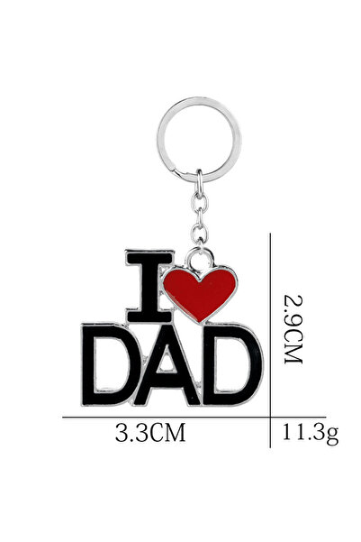 Choice سلسلة مفاتيح معدنية إبداعية عليها عبارة "أبي أحب بابا أمي" هدية عيد ال...