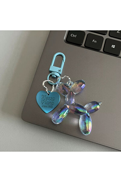 Choice سلسلة مفاتيح جديدة على شكل كلب على شكل بالون بلون الحلوى باللون الأزرق...