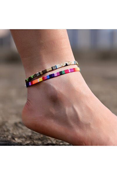Choice 21ky0410-2 2Pcs/Lot Bohemian Anklets for Men and Women Handmade Rope F...