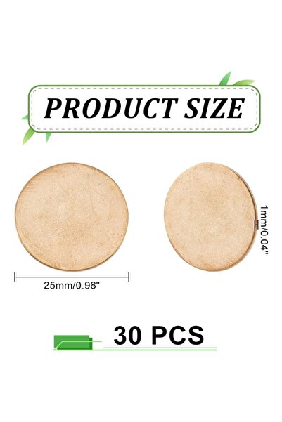 Choice AECH05-00822 30 قطعة من قوالب الختم النحاسية 25 مم (1 بوصة) دوائر معدنية ذهبية صلبة فارغة عملات يهودية