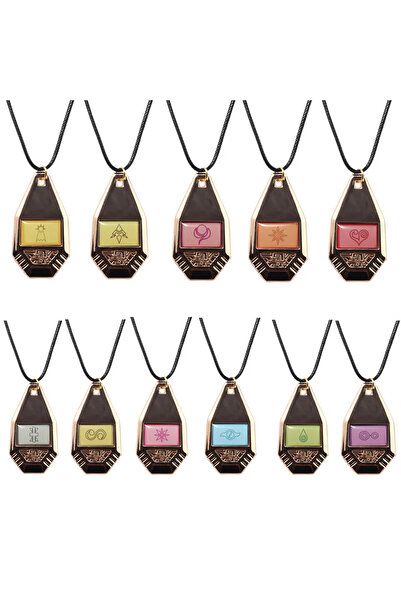 Miniso قلادة مغامرات ديجيمون مطلية بالروديوم المقلد، وشعار وعلامة ديجيمون، وق...