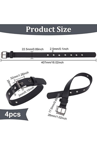 Choice AECH07-01691 4 Pcs Traditional Kilt Extender Straps Leather Cuff Belt ...