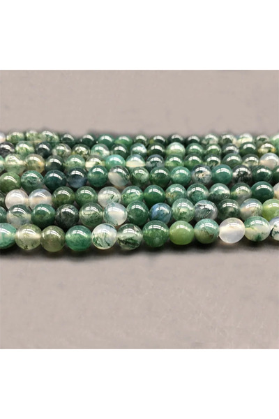 choice2 6mm x 62pcs approx green 1strand/lot Moss Grass Agat Natural Stone Ro...