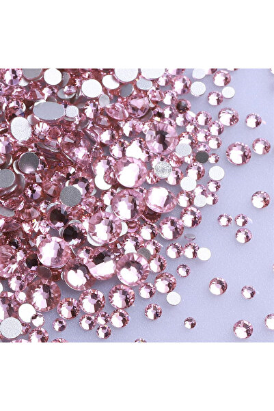 Choice 1440 قطعة وردي فاتح بأحجام مختلفة من أحجار الراين المسطحة الزجاجية الل...