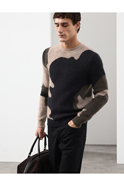 Marks & Spencer Merino Yün Karışımlı Desenli Triko Kazak