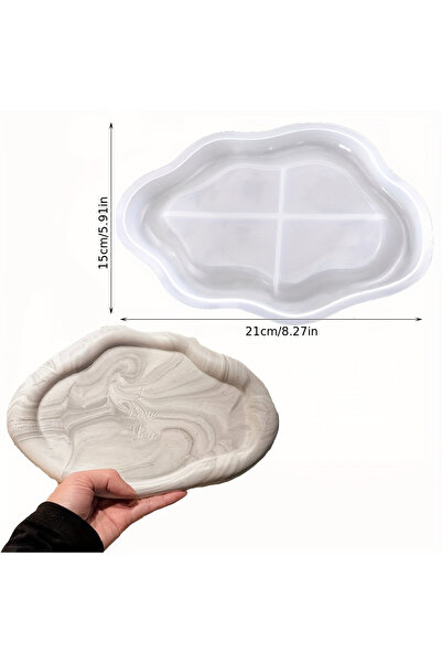 Choice 1 قطعة 1 قطعة DIY 3D سحابة شكل الراتنج صينية سيليكون قالب غير متماثل البيضاوي المجوهرات تخزين رائحة شمعة