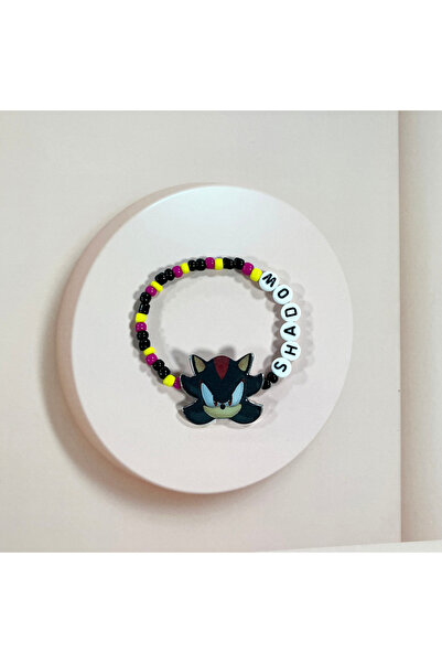 Choice سوار سونيك أسود لطيف بطول 6 سم، إكسسوارات خرز بأحرف يدوية، هدايا للحفلات، أساور لصديق جيد