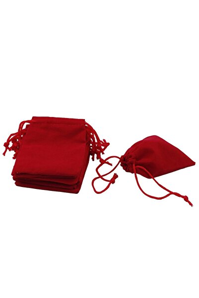 Choice أكياس هدايا حمراء من 50 قطعة، حقيبة مخملية برباط، حقيبة تخزين هدايا ال...