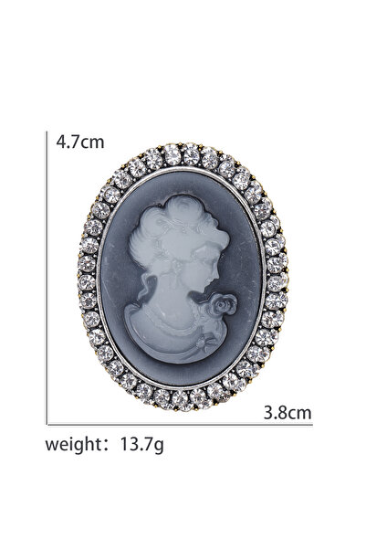 Choice دبوس رأس الجمال من أحجار الراين Silvery1104 للنساء دبوس شخصية على شكل ...