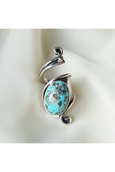 Choice ZA4474-1 خاتم نسائي بتصميم بوهيمي عرقي قابل للتعديل، فيروزي صناعي، بتص...