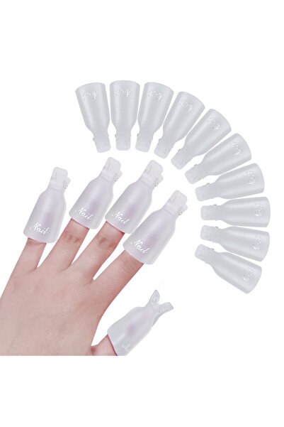 Choice 10Pcs White 10 Pcs/Bag Colorfulful Acrylic Manicure Art Dipped Cap Cli...