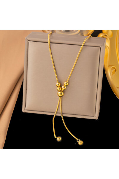 Choice NY0064 316L الفولاذ المقاوم للصدأ الكرة الذهبية سحب سلسلة حبل قابل للت...