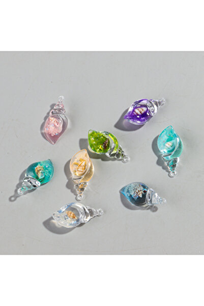 Choice mixed color 10pcs Transparent Luminous Acrylic Conch Charms Colorful P...