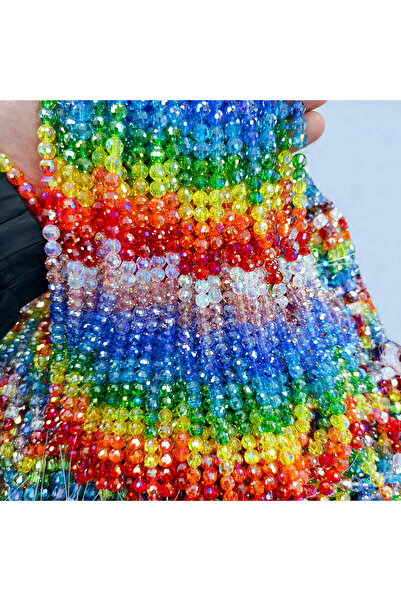 Choice4 6mm balls 72pcs Rainbow Crystal Glass Beads Round Strawberry Wheel Fl...