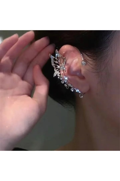 Choice right Korean Fashion Zircon Butterfly Elf Ear Cuff for Women Sparkling...
