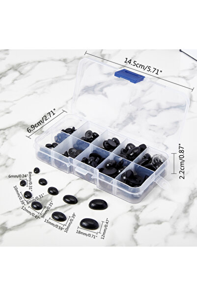 Choice AECH02-18129، 180 قطعة، 5 أحجام، غطاء أنف، لونان، عيون أنف بيضاوية بلا...