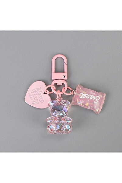 Choice A1 Cute Cartoon Bling Heart Bear Animal Candy Keychain - Creative Bag ...