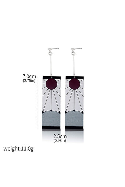 Miniso E00057-01 Anime Demon Slayer Earrings Tanjiro Sun And Shinobu Butterfly Pendant Earrings Cosplay Acc