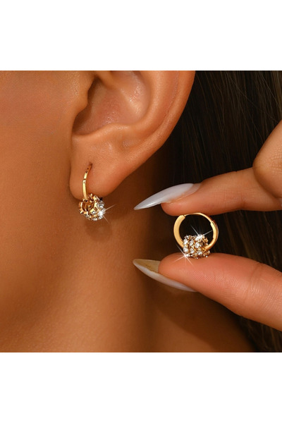 Choice أقراط دائرية ذهبية اللون من الفولاذ المقاوم للصدأ 316L، مضادة للحساسية...