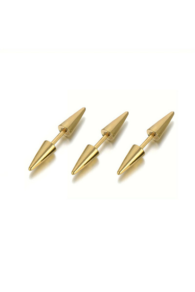 Choice طقم من 3 قطع، ذهبي، تصميم كلاسيكي عصري، مزين بمسامير برشام مخروطية الش...