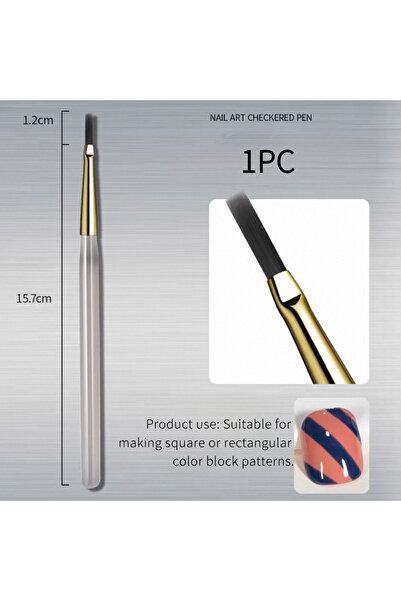 Choice مجموعة فرش فن الأظافر الفرنسية بنمط مربعات (قطعة واحدة أو قطعتين) - قل...