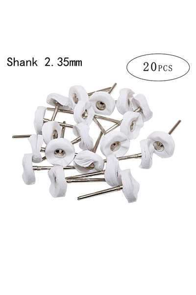 Choice 20pcs white 2.35mm 2.35/3mm Shank 40 Pieces Muslin Polishing Buffing W...