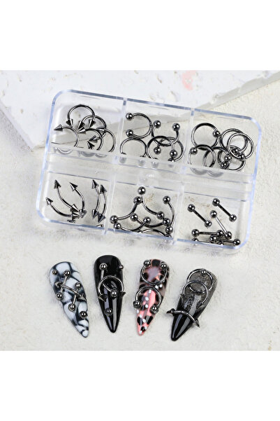 Choice 30 قطعة بيضاء 6 شبكات مختلطة الأشكال مسمار السهم بانك المسامير سبائك ا...