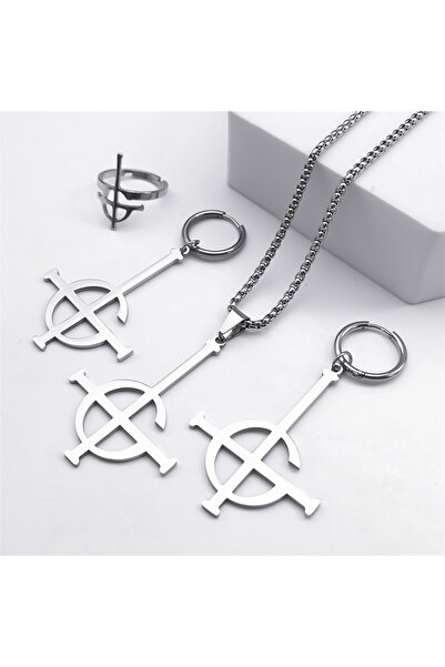 Choice طقم مجوهرات من الفولاذ المقاوم للصدأ 1N 1daE 1R SR، قلادة Ghost BC Rk ...