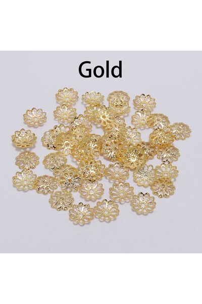 Choice 7 مم ذهب 200 قطعة 6 مم 9 مم بالجملة مطلية بالذهب زهرة بتلات نهاية فاصل...