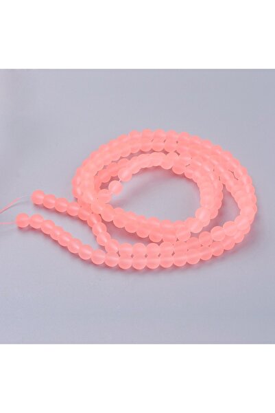 Choice خرز زجاجي شفاف بلون السلمون الفاتح، خيط واحد، دائري غير لامع، أزرق بنفسجي، فتحة 6 مم: 1.3~1.6 مم