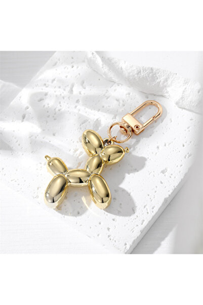 Choice color 1 Trendy Multicolor Resin Balloon Dog Animal Laser Keychains Gol...