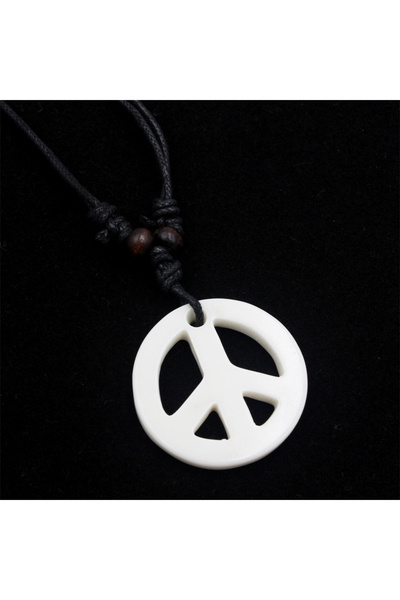 Choice قلادة سلام كلاسيكية عصرية جديدة للرجال من Y2k باللون الأبيض مع علامة س...