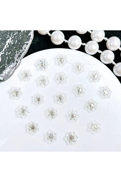 Choice 60 قطعة فضية من 60 قطعة من زخارف فن الأظافر المصنوعة من الراتنج الشفاف...