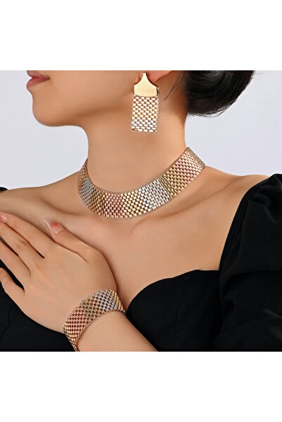 Choice مجموعة مجوهرات دبي قابلة للتغيير مقاس 50 سم، قلادة كبيرة على الطراز ال...