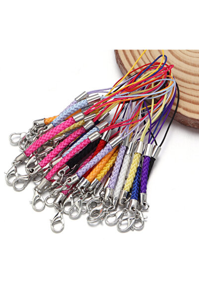 Choice مجموعة متنوعة من 10 قطع من حبل مضفر لسلسلة المفاتيح مع مشبك على شكل جر...