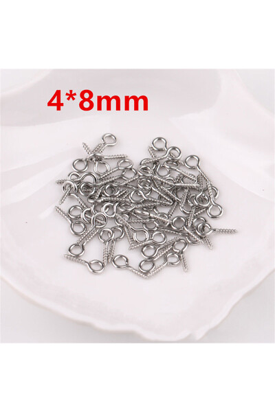 Choice 100 قطعة من دبابيس العيون الصغيرة مقاس 4 × 8 مم لصنع المجوهرات المعلقا...