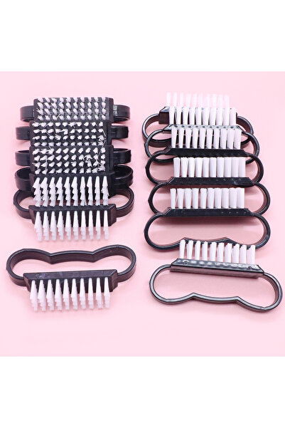 Choice 10 قطع جديدة 10/1 قطعة فرش أظافر بلاستيكية مزيج الألوان فرشاة تنظيف يدوية للأظافر منظف الغبار ناي