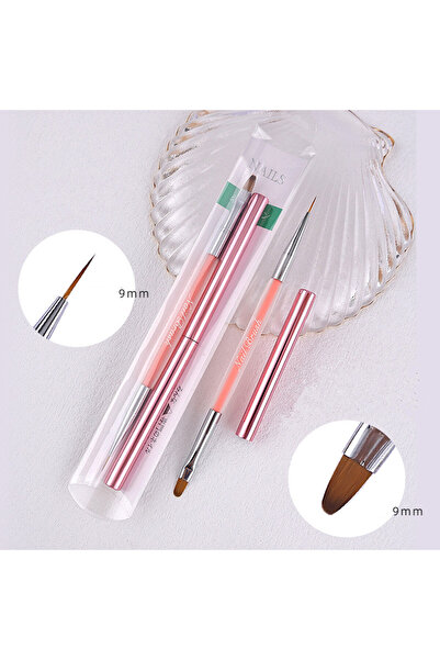 Choice G-B000388-2 1/4 قطعة فرشاة أظافر بمقبض كريستالي مزدوج الرأس وفرشاة تحد...