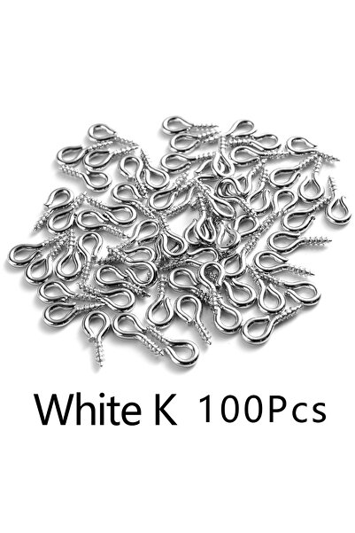 Choice 7 100Pcs 4x8mm Small Tiny Mini Metal Eyepins Hooks Eye Pins Eyelets Sc...