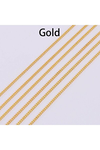 Choice 1.3 مم × 5 م ذهب 5 م/مجموعة سلاسل قلادة مطلية بالذهب/البرونز لصنع المج...