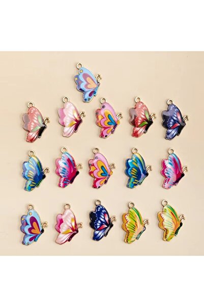 Choice 16 قطعة من حلي الفراشات المينا المختلطة على شكل حشرة مصنوعة من سبيكة م...