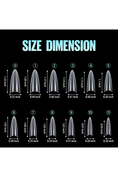 Choice 240 قطعة من ملصقات الأظافر الأكريليكية على شكل لوز طويل من HOTWAY - مل...