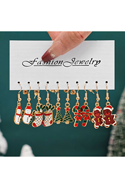 Choice أقراط من سبائك عيد الميلاد من style4 بتصميم فريد على شكل رجل ثلج على شكل رنة وشجرة ندفة ثلج وإكسسوارات نسائية