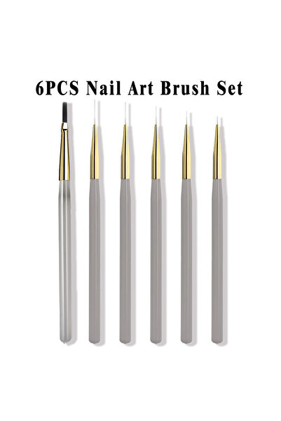 Choice مجموعة من 6 قطع، تتضمن فرشاة رسم أظافر فرنسية منقوشة (نصف أو نصف فرشاة...