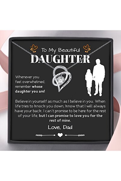 Choice قلادة فضية أنيقة محفور عليها عبارة "أحبك إلى القمر والعودة"، هدية مفاج...