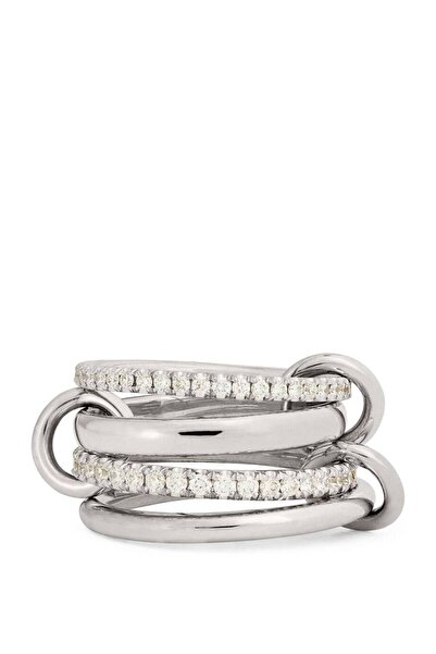 Choice طقم خواتم نسائية فاخرة متعددة الطبقات مطلية بالذهب ومرصعة بالزركونيا ا...