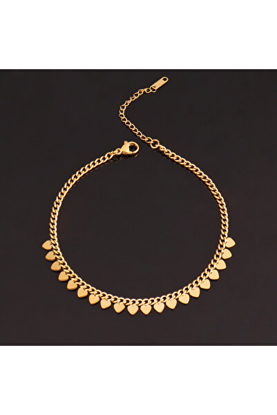 Choice B3682 316L الفولاذ المقاوم للصدأ سلسلة قلب خلخال للنساء نجمة مستديرة شرابة قلادة سوار الكاحل على