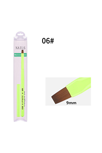 Choice G-B530-06 Green Nail Brush Gel Brush For Manicure Acrylic UV Gel Exten...